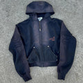 US Free Tax OEM 500 Gsm Hoodie Acid Wash Hoodie Distressed Embroidery Oversized French Terry Zip up Hoodies for Men