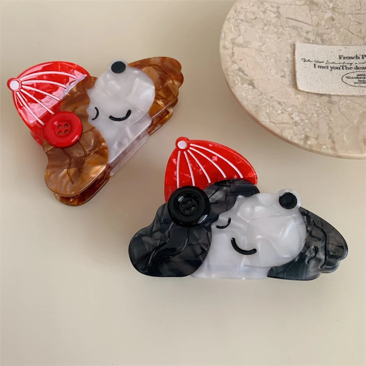 2024 Korean Version Animal Acetate Claw Hair Grip for Puppy and Shark Hair for Autumn and Winter Wearing a Hat
