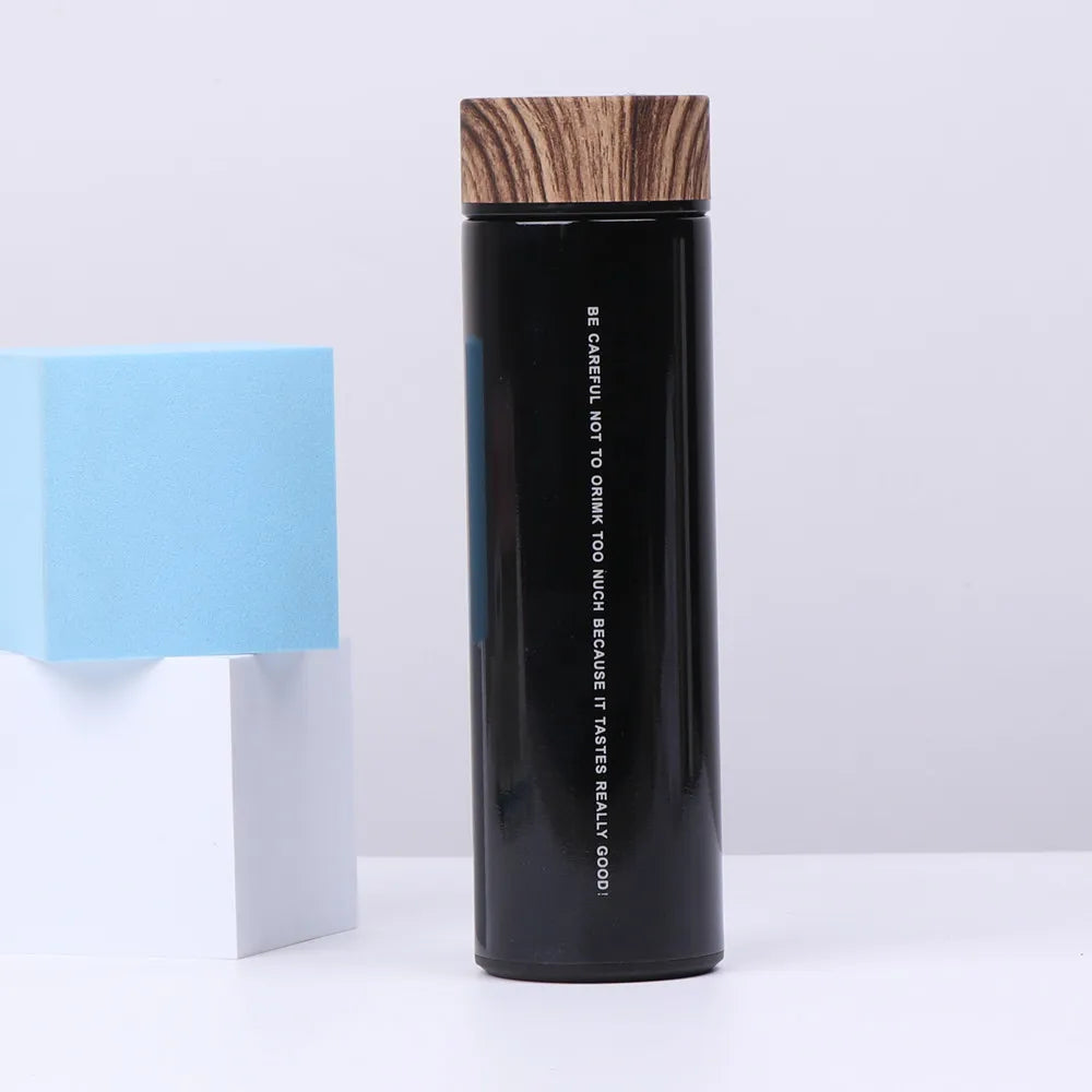 FX Factory Wholesale Customized LOGO Straight Body Creative Wood Grain Lid Thermos Advertising Promotional Gift Thermos Bottle