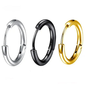 BM Factory Outlet Women's Fashion Jewelry 18K Gold Stainless Steel Hoop Earrings
