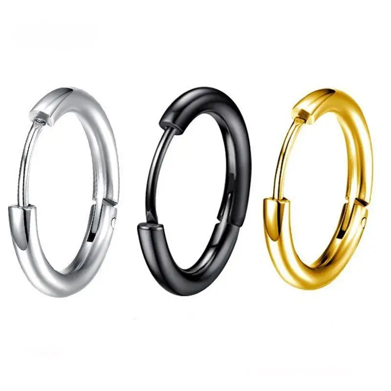 BM Factory Outlet Women's Fashion Jewelry 18K Gold Stainless Steel Hoop Earrings
