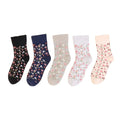 Wholesale Pretty Floral Patterned Socks Ladies Casual Floral Cotton Crew Socks for Women