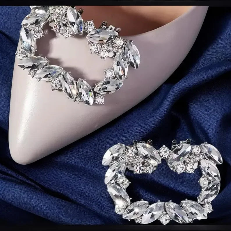 Women Rhinestone Shoe Clips Jewelry Upper Decoration Accessories Crystal Buckle Clip for Wedding High Heel Shoes