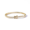 AIJIER Unisex Gold Plated Hiphop Tennis Bracelet with ZIRCON and Diamond Chain Zirconia Charm for Party or Gift