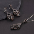 W0453 Excellent Finishing Jewelry Factory Low Cost Dark Color Black Gun Plated 925 Silver Natural Smoky Quartz Jewelry Sets