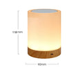 Smart Touch LED Night Light Colorful European Wood Grain Rechargeable Timing Bedside Lamp Table Lamp for Outdoor Indoor Camping