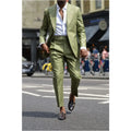 New Green Men Suits Top Lapel Loose Tuxedos Blazer Custom Made Business Daily Street Casual Wear Party Prom for Men Formal Suits