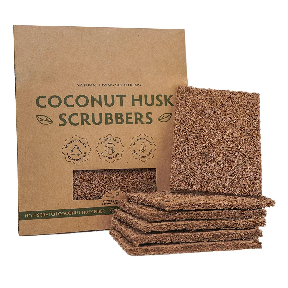 Eco-Friendly Reusable Natural Sisal Polyester Fiber Scrub Pads Non-Scratching High Water Absorption Sponges Scouring Pads