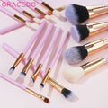 Customize Logo Synthetic Hair Makeup Brush Set with Fan Brush 15Pcs Case Included