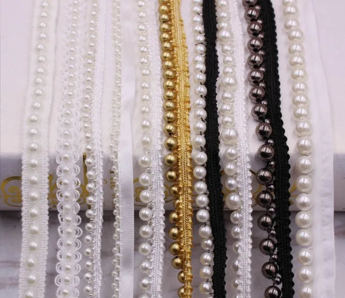 Garment Accessories Chain Handmade Sustainable Crafts Pearl Beaded Lace Trim