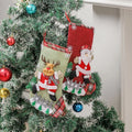 Large Size Linen Christmas Stockings Popular Gift Bag and Tree Hanging Ornaments for Festive Decorations