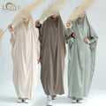 Loriya 2023 Lace Jilbab Abaya Muslim Dress One Piece Women Hijab Dress Modest Traditional Muslim Clothing