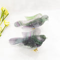 Huiying Feng shui style vivid gemstone animal carving fluorite woodpecker crafts