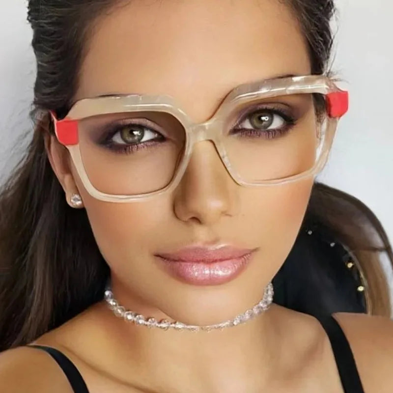 DL Glasses TR90 Polygon Protective Optical Eyeglasses Frame Women Men Colorful Anti Blue Light Glasses