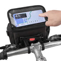 Bicycle Handlebar Bag E-Bike Scooter Front Basket Pack with Touch Screen Phone Holder Bike Storage Pouch Road MTB Scooter Bags