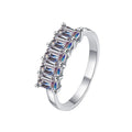 Real 2.5ct Moissanite Ring Emerald Cut Tested Standard 925 Sterling Silver Plated Fine Jewelry Rings for Women