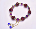 Fashion Hot Sale Women Natural Garnet Flower Ball Bracelet Tassel  Weave Crystal Flower Ball Bracelets