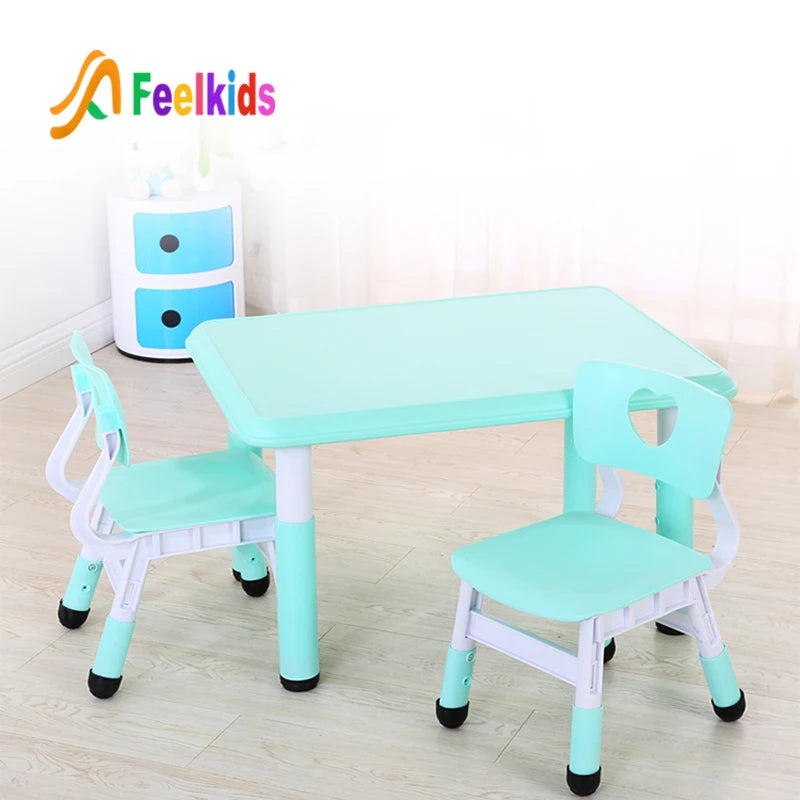 Feelkids Eco-Friendly Kids Desk and Chair Set Study Black for Kindergarten