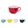 Instant Noodle Bowl With Cover Home Dormitory Breakfast Cup Student Creative Ceramic Noodle Soup Bowl Set