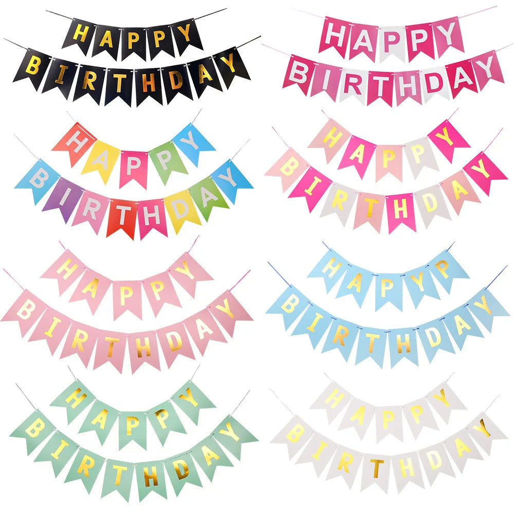 Birthday Party Promotional Item Paper Banner Multicolorful Paper Bunting for  Birthday Party Decoration