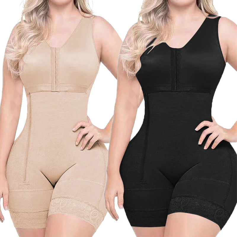 Wholesale Plus Size Side Zipper With Hooks Fajas Colombiana Full Body Shaper Post Surgery BBL Liposuction Tummy Control Shaper