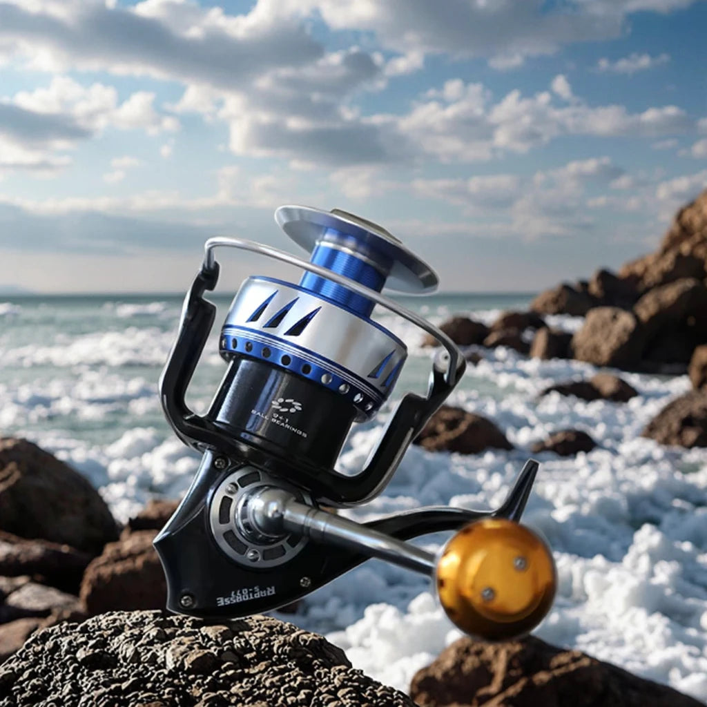 HASIDA EA9000 Sea Fishing Spinning Reel 9+1 BB 30KG Drag Heavyweight Full Metal Anti-Reverse System Jigging Reel for Lake