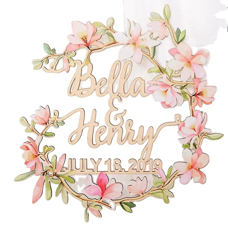 Wood Home Welcome Happy  Wedding Sign