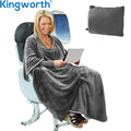 Kingworth 4 in 1 Portable Foldable Packable Poncho Airplane Fleece Outdoor Travel Blanket