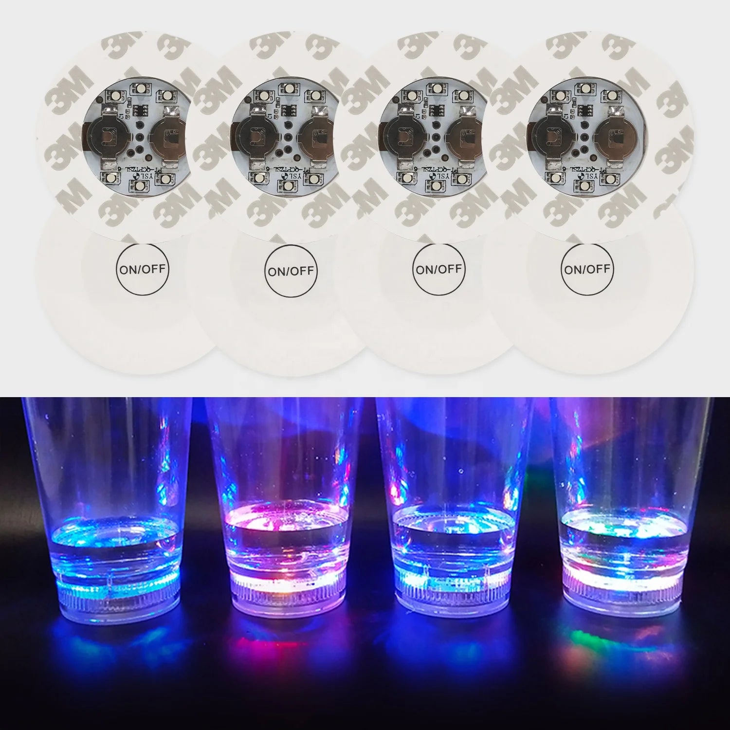Custom 3m Eva Led Coaster Led Flashing Light Bottle Bottom Drink Led Light Sticker for Bottle