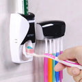 Automatic Toothpaste Dispenser Wall Mount Dust-proof Toothbrush Holder Wall Mount Storage Rack Bathroom Accessories Set