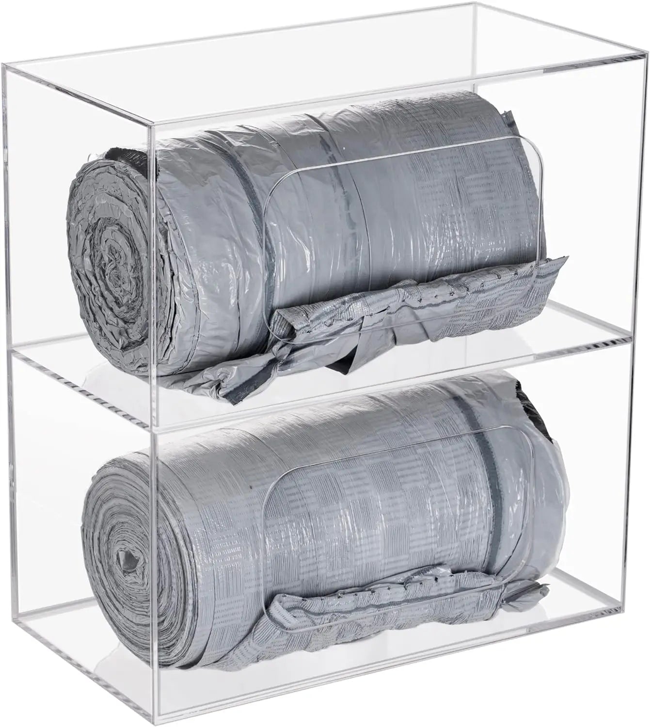 Acrylic Trash Bag Dispenser Roll Holder Plastic Bag Dispenser for Kitchen Garbage Bag Storage Box