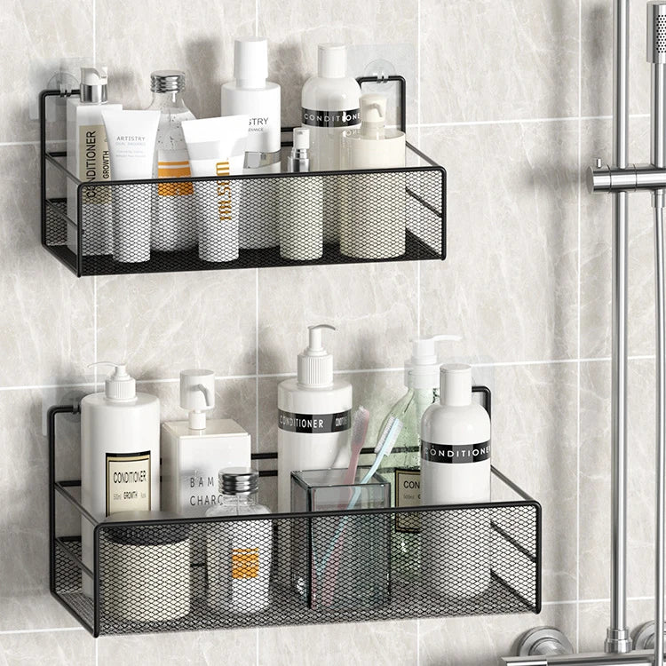 Manufacturer Mesh  Hanging Basket Self-adhesive Shower Shelf Organizer Bathroom Organizer Storage Shelf Basket for Shower