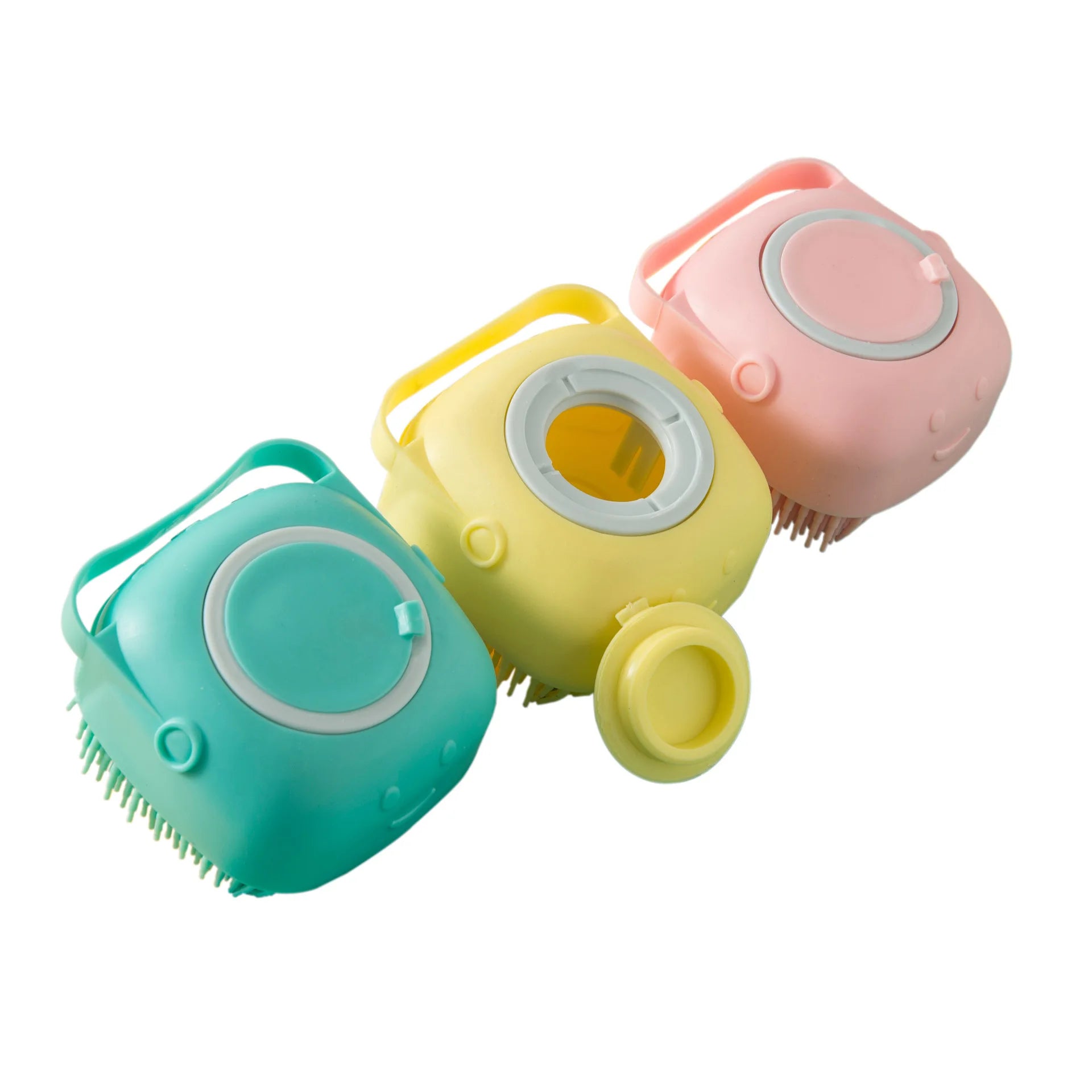 Silicone Shower Brush Multifunctional Home Shower Back Shower Brush Soft Hair Bottle