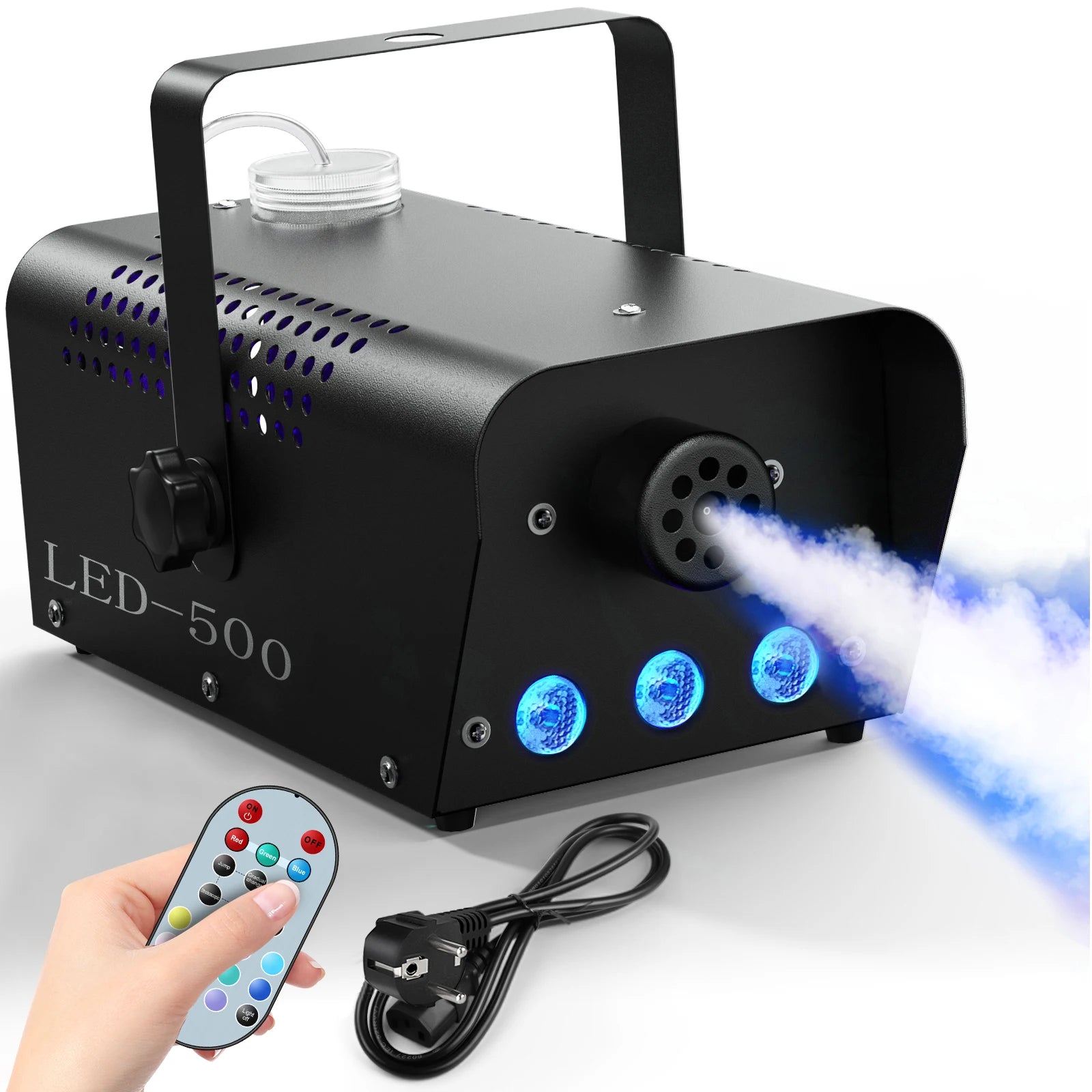 500W Mini Rgb Color Fog Effect Smog Maker Dj Lighting Special Effects Party Disco Wedding Stage Smoke Machine