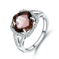 N0064 Abiding Tarnish Resistant Jewellery Natural Gemstone Custom Solid 925 Sterling Silver Smoky Quartz Cluster Rings
