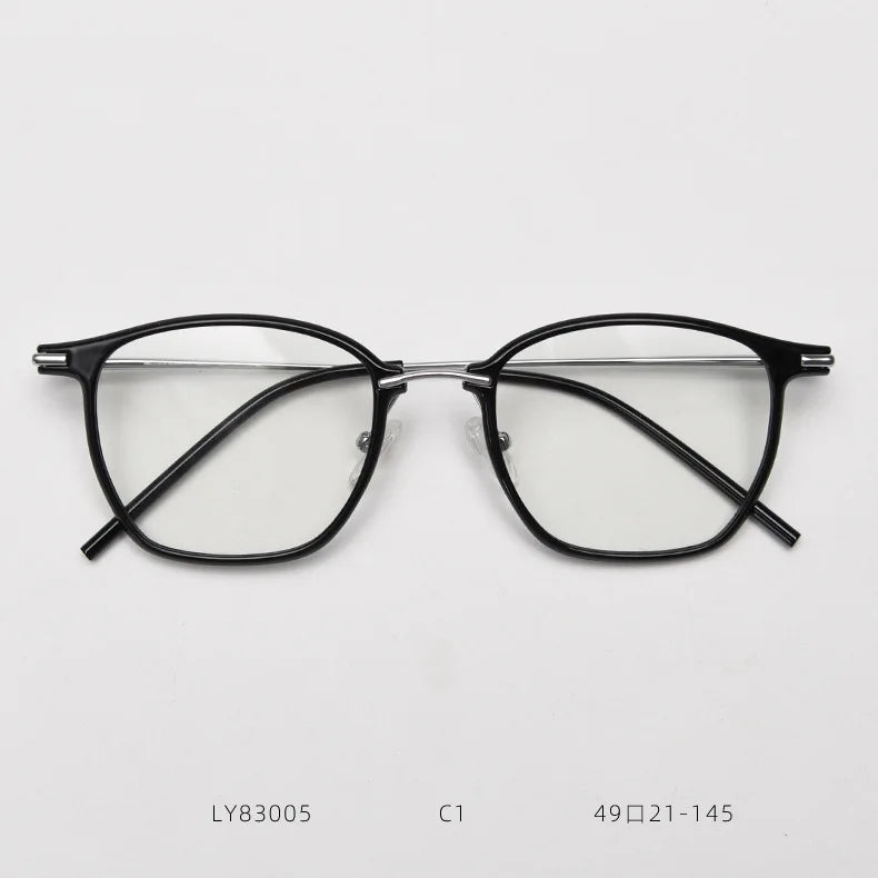2024 Retro Clear Anti-Blu-Ray Women Glasses Frame Fashion TR90 Metal Square Men Optical Yellow Eyeglasses Frame
