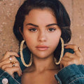 HOVANCI Dainty Ladies Jewelry Oversized Big Circle Chunky Hoop Statement Earrings for Woman