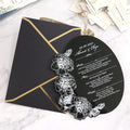 A5 Size Elegant Black Acrylic Menu Card with White Ink Printing for Party Event