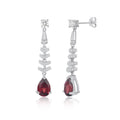 YBO Luxury 925 Sterling Silver Women's Fashion Jewelry Natural Stone Water Drop Garnet Dangling Earrings Gold Weddings Parties