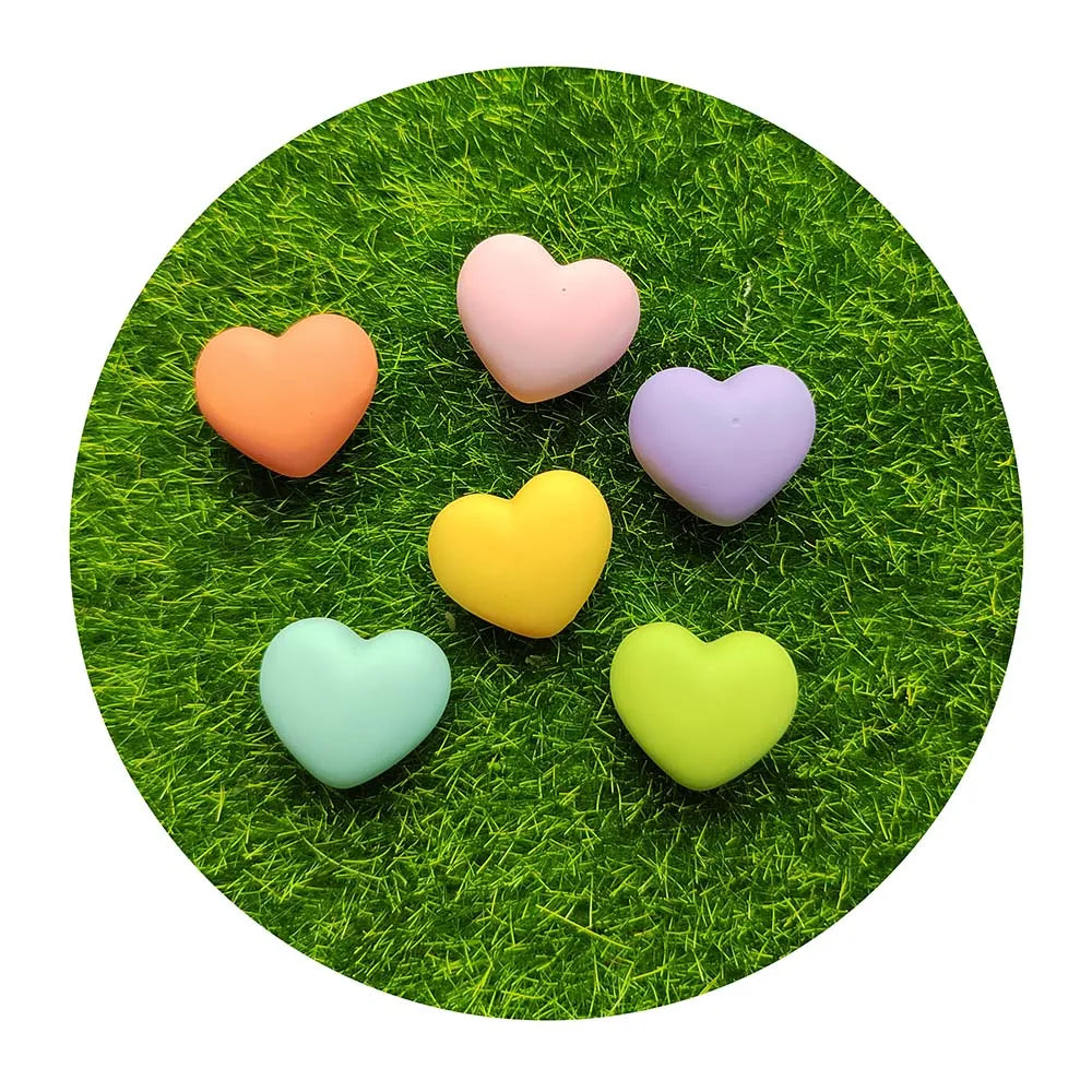 Cute Charms 3D Heart Resin Earring Charms DIY Findings Kawaii Phone Keychain Bracelets Pendant Jewelry Making