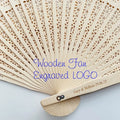 Wholesale Nature Color Wood Folding Fans Customized Logo Wooden Hand Fan Carved 'Love' for Wedding Favors Direct China Suppliers