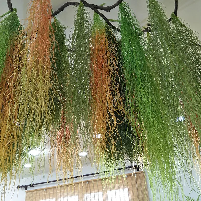 Hot Selling 9 Forks Hanging Plants Artificial  for Wall Hanging Green Plants  Decoration Flower