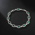 Light Luxury Jewelry Bracelets Wholesale Rectangular Emerald Zirconia CZ Tennis Bracelet Women