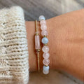 Delicate Fertility Bracelet Set Natural Stone Healing Crystal Beaded Bracelet Gold Gemstone Adjustable Stack Bracelet