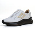 Men's Top Layer Cowhide Genuine Leather Running Shoes Winter Breathable Casual Chunky Sneakers for Daily Life Hiking Walking