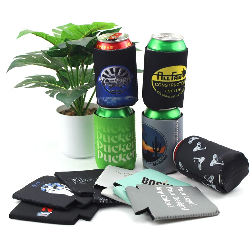 Can Cooler Sleeve 330ml Beer Holder Foldable Sublimation Drink Can Cooler Custom Printing Logo Neoprene Stubby Holder