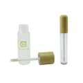 Hot Sale Bamboo Lid 30ml Glass Lip Gloss Tube Empty 10ml Lip Glaze Plastic Make up Tube with Bamboo Lid