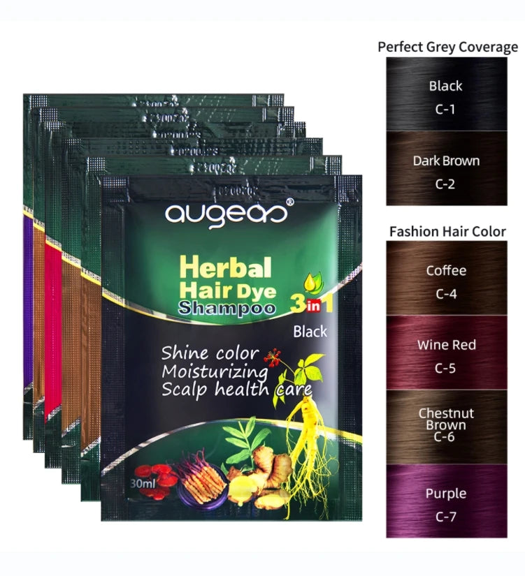 Guangzhou Meidu Manufacturer Augeas Brand Color Black Hair Dye Shampoo in Hair Dye