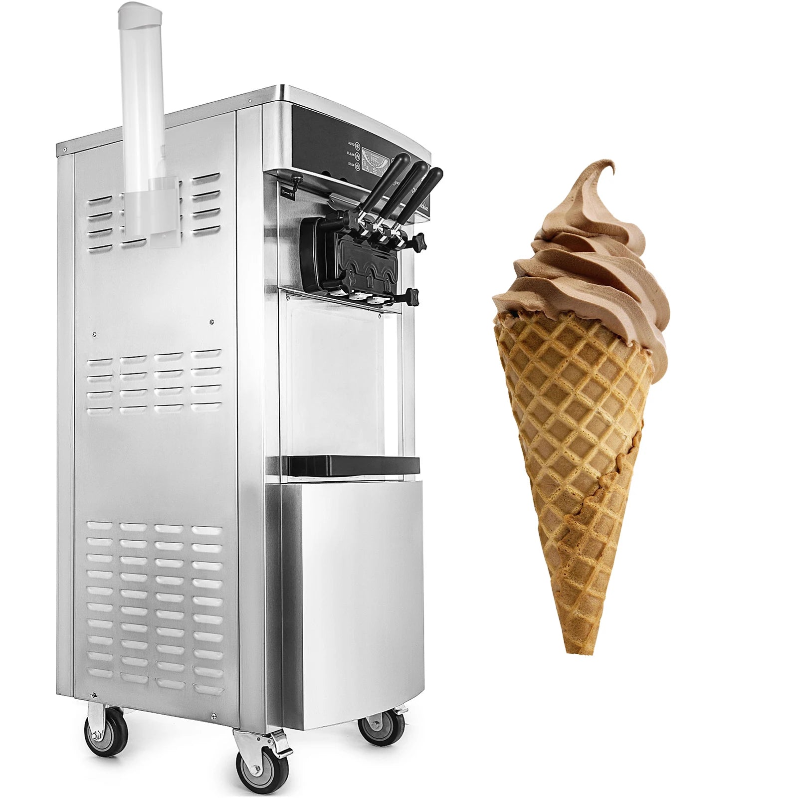 Commercial 2200W YKF-8228H Soft Ice Cream Machine Vertical 2200W Standing Adjustable Hardness Ice Cream Maker