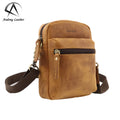Royal Bagger Small Shoulder Bag for Men Crazy Horse Leather Sling Messenger Bags Man Genuine Cow Leather Waist Pack Retro Sports